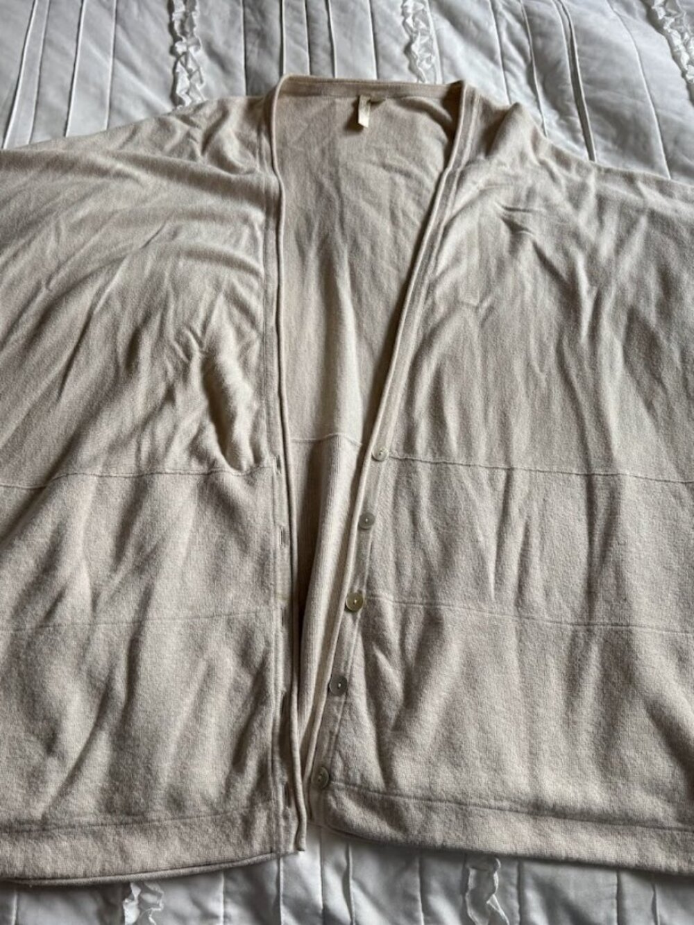 Pure Jill Womens Plus Size 4X Cream Button Up Cardigan-small spot